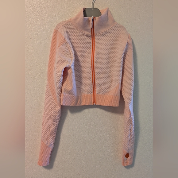 No brand Jackets & Blazers - Pink Textured Zip-Up Jacket